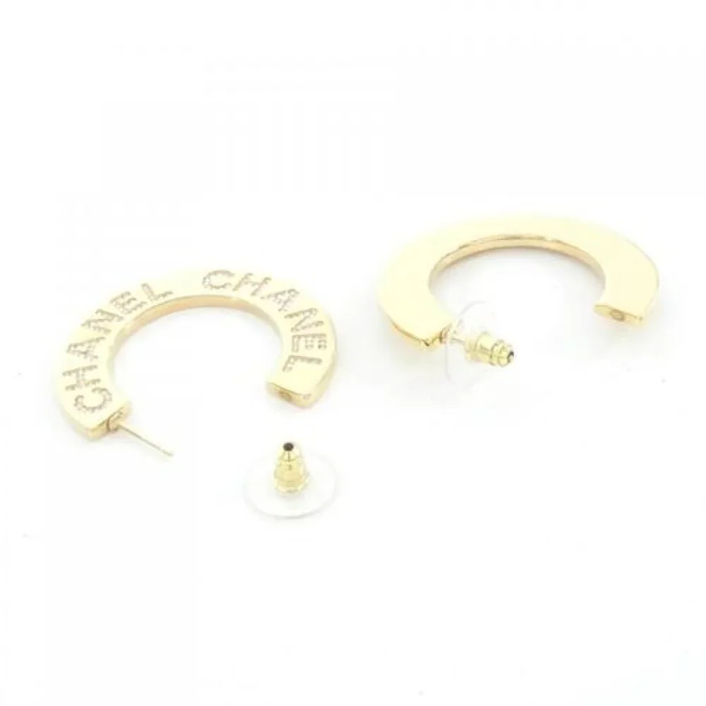 #107 - Chanel Gold/Crystal Hoop Earrings - ABD144 - Picture 2 of 6